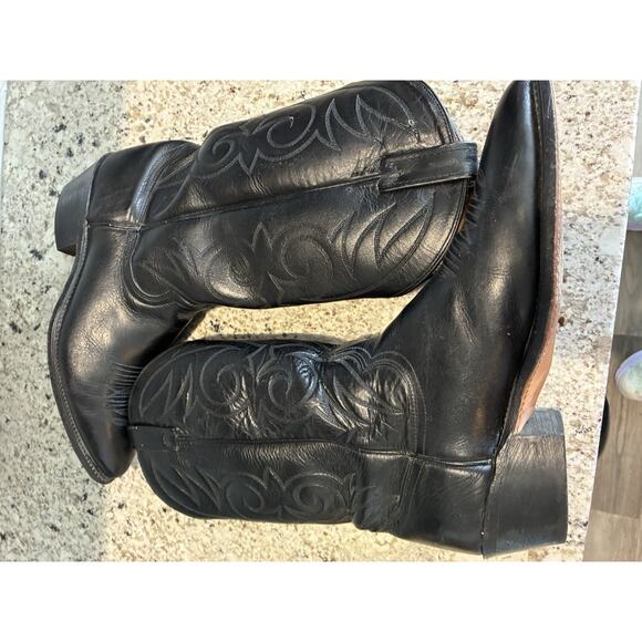 Vintage Mens Acme 16105 Black Cowboy Boots Size 10 D main image 7